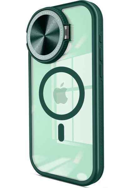 Newface Iphone 14 Kılıf Teleskop Silikon Kapak - Koyu Yeşil