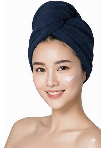 Düğme Lastikli Saç Havlusu, Saç Bonesi, Makyaj Bonesi, Yüz Bakım Havlusu, Banyo Sonrası Saç
