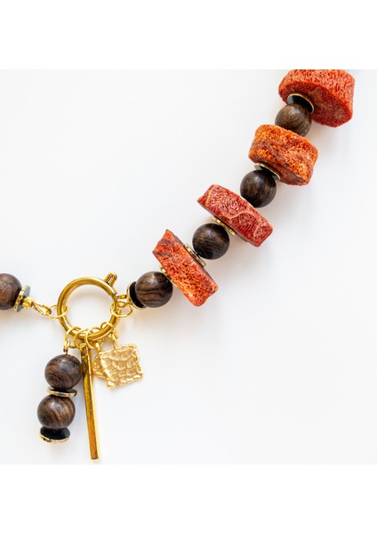 Selpha – Ham Mercan, Ud Ağacı & Hematit Kolye fiyatları