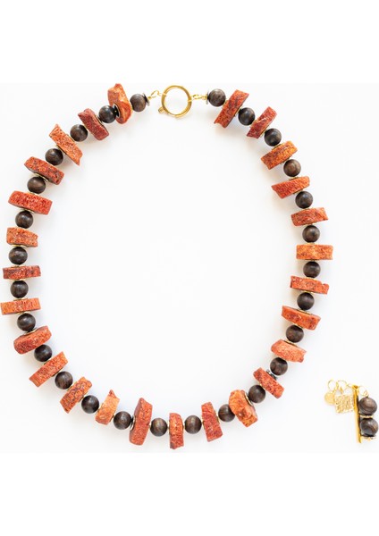 Selpha – Ham Mercan, Ud Ağacı & Hematit Kolye modelleri