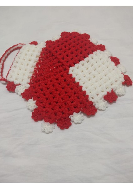 Kırmızı Beyaz El Işi Çanta Desenli Iki Kat Banyo Lifi, Çeyizlik fiyatları