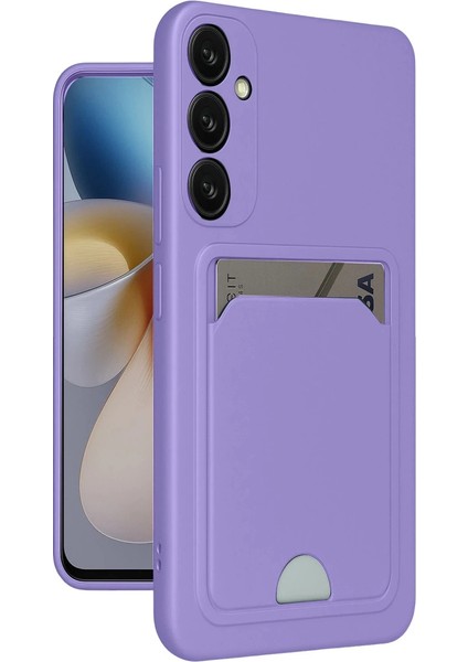 Newface A55 5g Kılıf Kelvin Kartvizitli Silikon - Lila