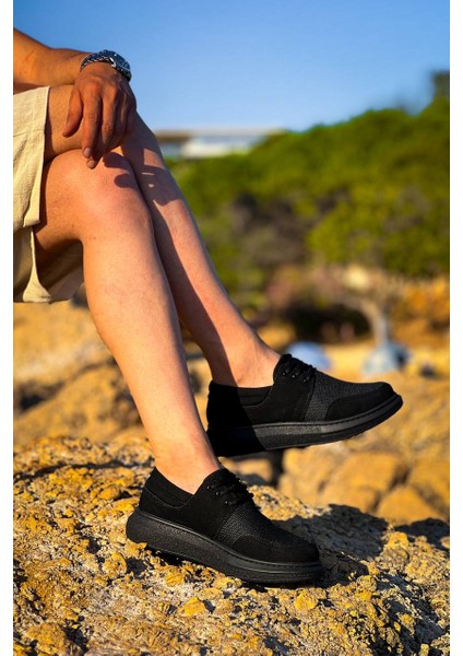 KB-042 Kuback Bağcıklı Siyah Deri Tozu Siyah Taban Günlük Erkek Ayakkabı fırsatları