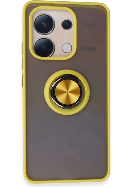 Newface Note 13 4g Kılıf Montreal Yüzüklü Silikon Kapak - Sarı