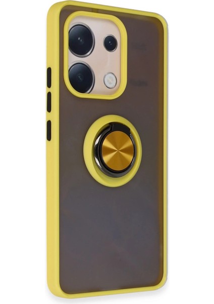 Newface Note 13 4g Kılıf Montreal Yüzüklü Silikon Kapak - Sarı fiyatları