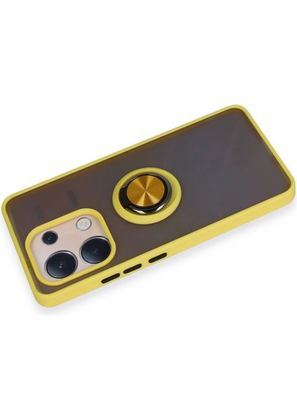 Newface Note 13 4g Kılıf Montreal Yüzüklü Silikon Kapak - Sarı modelleri