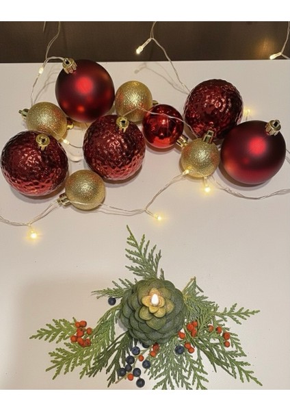 Kozalak Desenli Dekoratif Kokulu Yeşil Mum (Vanilya Aromalı) fiyatları