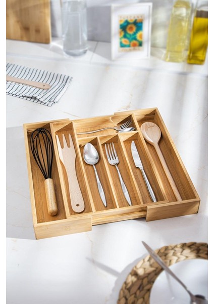 Bambu Ayarlanabilir Çekmece Içi Kaşıklık & Çekmece Içi Organizer (25*35*5 / 39*35*5)