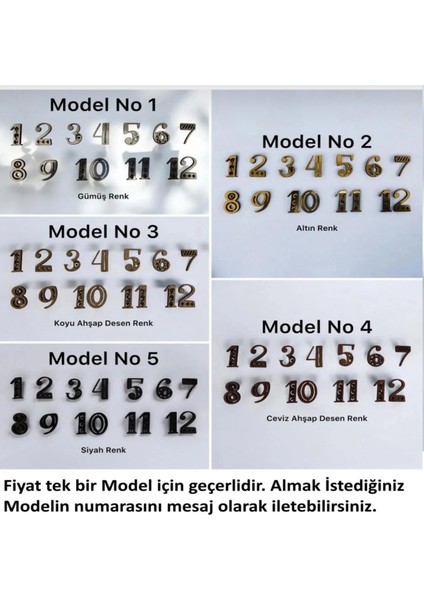 - Ahşap Kontraplak Lazer Kesim Duvar Saati Rakam Seti - Eğlenceli Font - Yükseklik 3 cm
