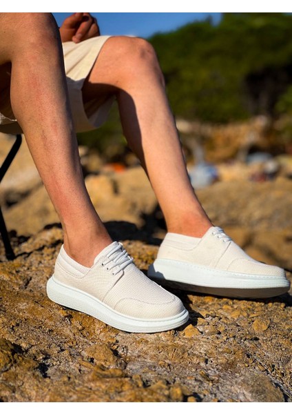KB-042 Kuback Bağcıklı Beyaz Günlük Erkek Ayakkabı