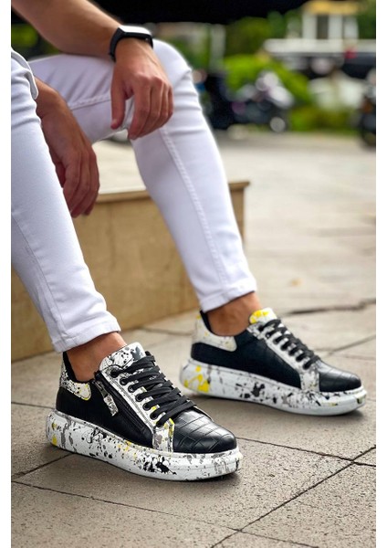 Kb-02 Kuback Bağcıklı Crocodile Siyah Sarı Günlük Erkek Ayakkabı fırsatları