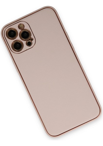 Iphone 12 Kılıf Coco Deri Silikon Kapak - Pudra modelleri