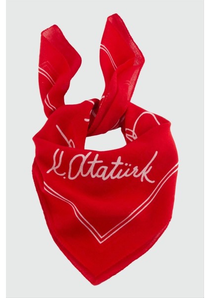 Atatürk Imzalı Desenli Bandana 50*50