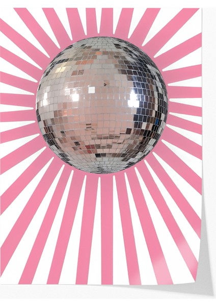 Çerçevesiz Poster Disko Topu Desenli - Çerçevesiz Poster - Hediyelik Çerçevesiz Tablo ACP26