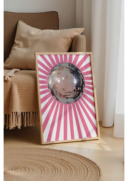 Çerçevesiz Poster Disko Topu Desenli - Çerçevesiz Poster - Hediyelik Çerçevesiz Tablo ACP26 modelleri