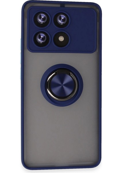 Newface X6 Kılıf Montreal Yüzüklü Silikon Kapak - Lacivert