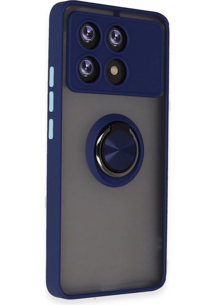 Newface X6 Kılıf Montreal Yüzüklü Silikon Kapak - Lacivert fiyatları