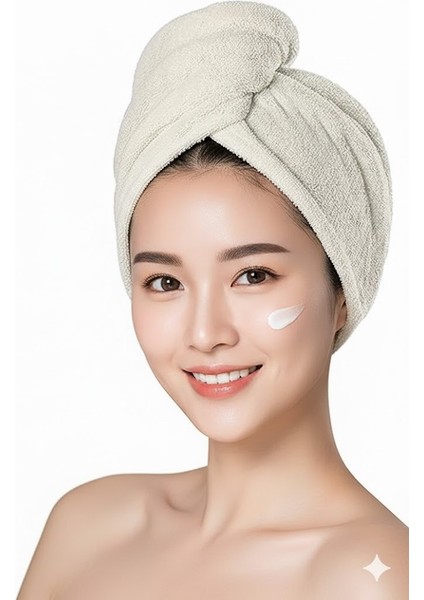 Düğme Lastikli Saç Havlusu, Saç Bonesi, Makyaj Bonesi, Yüz Bakım Havlusu, Banyo Sonrası Saç