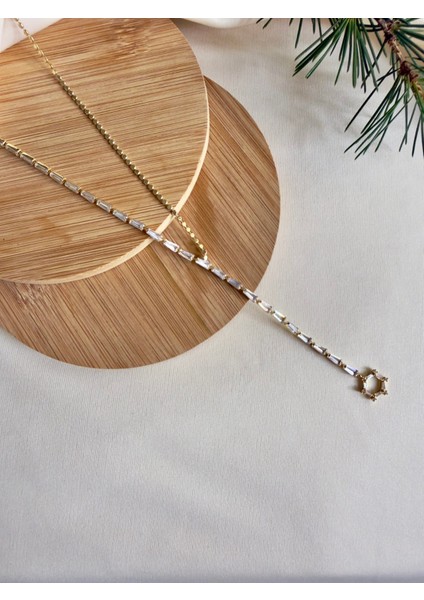 Adel Arpa Zincir Taşlı Y Kolye