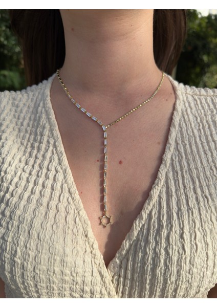 Adel Arpa Zincir Taşlı Y Kolye fırsatları