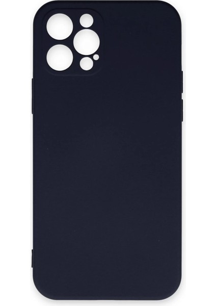 Iphone 12 Kılıf Nano Içi Kadife Silikon - Lacivert
