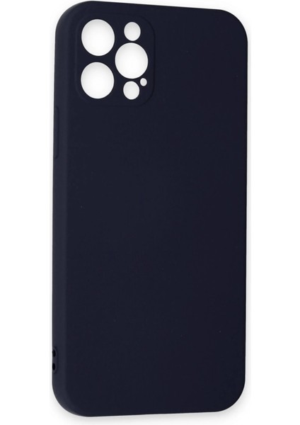 Iphone 12 Kılıf Nano Içi Kadife Silikon - Lacivert modelleri