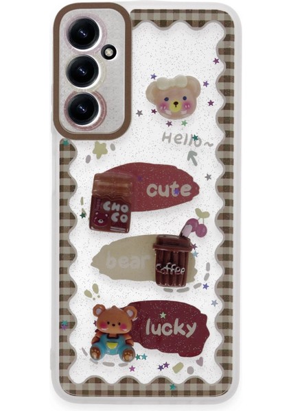 Newface A15 4g Kılıf Sweet Desenli Silikon Kapak - Şeffaf