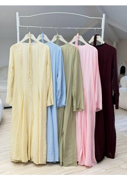 Kadın Parçalı Belden Bağlamalı Elbise M9988 - Pembe fiyatları