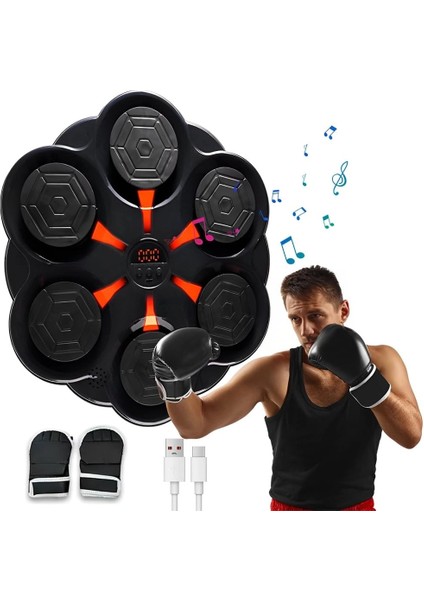 Duvar Boks Makinesi Müzikli Hoparlör Özellikli LED Işıklı Ritimli 9 Mod Seviye Ayarlı Box