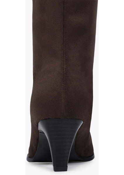 Kadın Lula Acı Kahve Süet Kısa Sivri Topuklu Çizme indirimleri