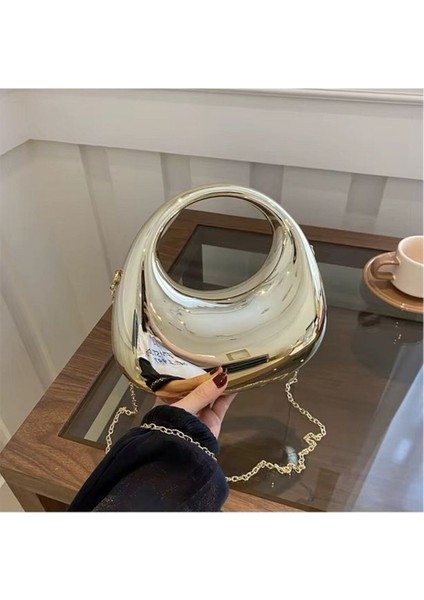 Gold Kadın Abiye Çantası – Gold Zincirli El ve Omuz Modeli