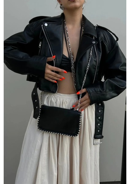 Luna Siyah Zincir Askılı Kadın Omuz ve El Çantası modelleri