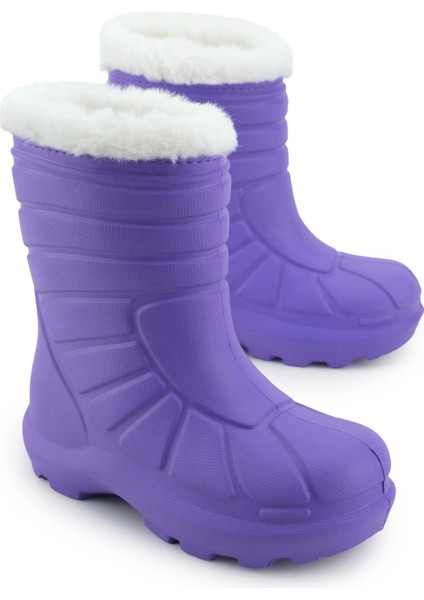 Kız Çocuk Kışlık Boğazdan Peluşlu Içi Sıcak Astarlı Su Geçirmez Yağmur Kar Bot Çizme