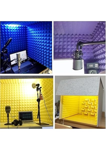 Vokal Izolasyon Kabini, Mikrofon Ses Geçirmez Küp, Masaüstü Ses Kayıt Muhafazası, Stüdyo Için Tam Kapalı Tasarım, Müzisyenler Için Gri-Mor Vokal Kabini modelleri