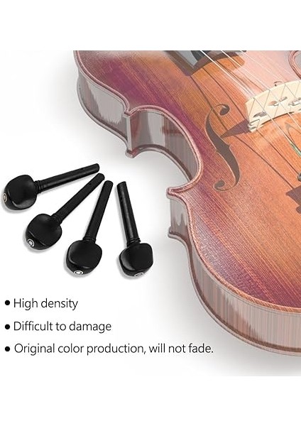 4 Adet Keman Tuning Mandalı, Abanoz Akort Fırdöndü Uç Pimi Seti, 4/4 Keman Için fırsatları