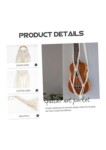 Duvar Askılı Macrame Ukulele Tutucu El Yapımı Gitar Askısı Şık Duvar Dekoru Müzik Aletleri Için Pratik Çözüm fırsatları