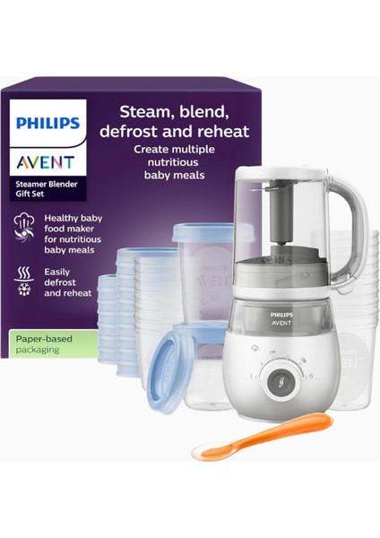 4'ü 1 Arada Bebek Maması Hazırlayıcı Buharlı Pişirme & Mikser