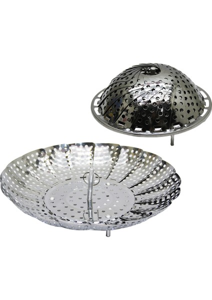 KÜÇÜK METAL BUHARDA SEBZE PİŞİRİCİ SEPET HAŞLAMA APARATI (4940)