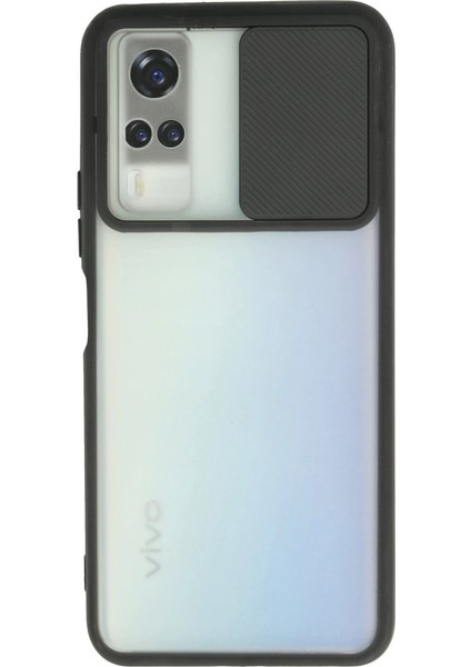 Y53S Kılıf Palm Buzlu Kamera Sürgülü Silikon - Siyah