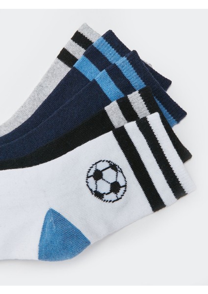 Yeni Sezon Desenli Erkek Çocuk Soket Çorap 5'li modelleri