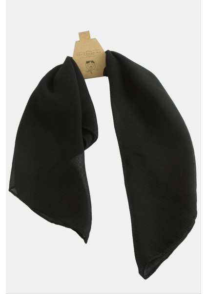 Kırmızı Siyah Şifon Fular 50 cm