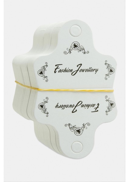 Siyah Çiçek Kolye Kartı 200 Adet