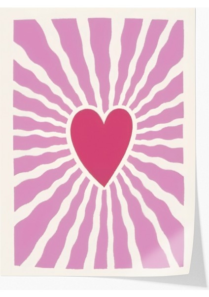 Çerçevesiz Poster Kalp Desenli - Dekoratif Çerçevesiz Poster - Hediyelik Çerçevesiz Tablo ACP23