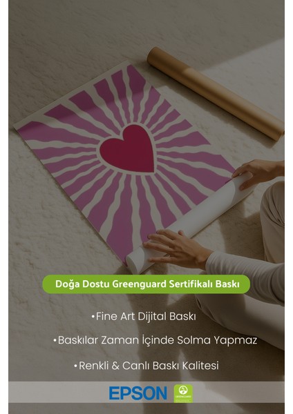 Çerçevesiz Poster Kalp Desenli - Dekoratif Çerçevesiz Poster - Hediyelik Çerçevesiz Tablo ACP23 fırsatları