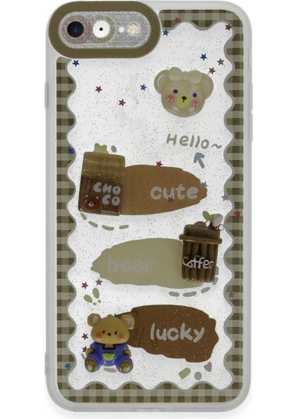 Newface Iphone 7 Kılıf Sweet Desenli Silikon Kapak - Şeffaf