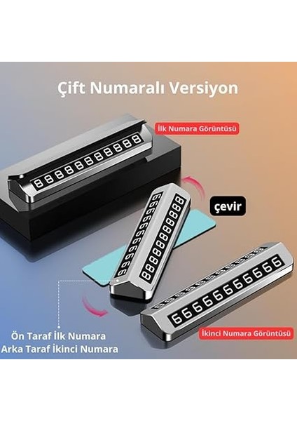 Premıum Gizlenebilir Çift Taraflı Alüminyum Araç Park Telefon Numaratörü Geçici Park Numaratör fırsatları