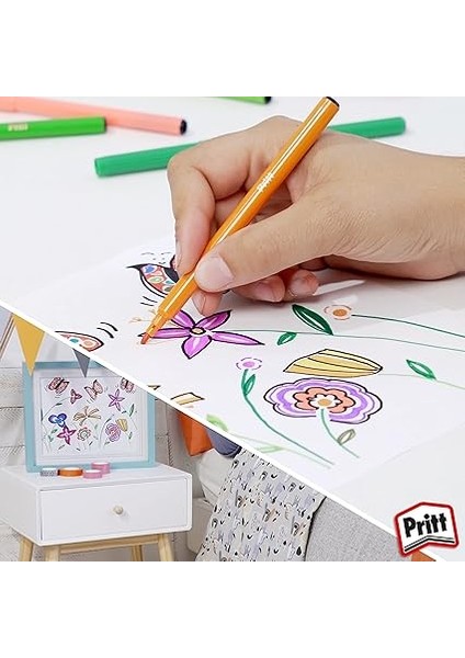 Keçeli Kalemler, Çocuk Dostu Zararsız Boya, Su Bazlı Renkli Kalem, Silinebilir Boya Kalemi, Dayanıklı Kırtasiye Malzemesi, 12 Renkli Paket fırsatları