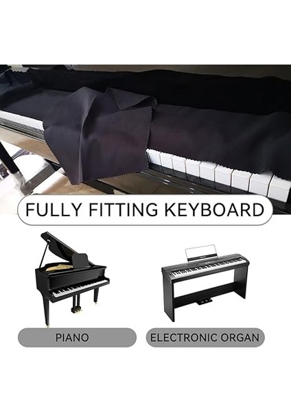 Piyano Klavyesi Için Toz Koruması Temizleme Bezi Toz Önleyici Piyano Kapağı Bez 88 Tuşlu Piyano Elektronik Klavye Için Toza Karşı (125 x 15 cm Siyah) fırsatları