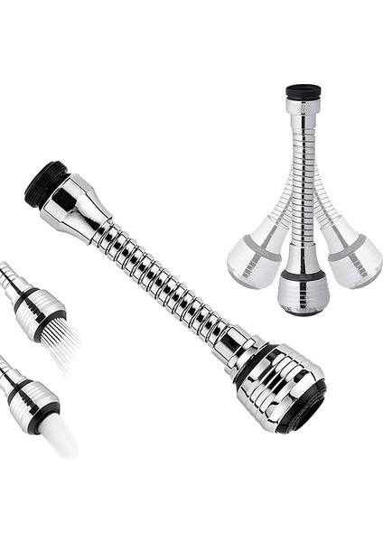 Musluk Uzatma Hortumu, Musluk Hortumu, Musluk Perlatörü, 360° Dönebilen Filtre, Musluk, Mutfak ve Banyo Için