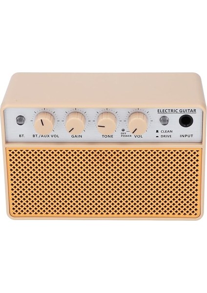 Elektro Gitar Amplifikatörü, 10W Bluetooth Amplifikatör Gitar Amp, Temiz ve Tahrik Kanalları ile Küçük Amp, USB Şarj Edilebilir Kablosuz Taşınabilir Amfi Iç Mekan Uygulaması Için